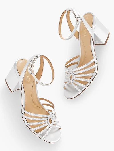 Beatrice Twist Metallic Leather Sandals