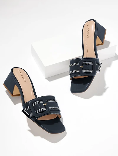 Kathryn Buckle Vachetta Block Heel Sandals