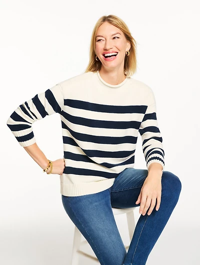 The Classic Roll Neck Sweater - Striped