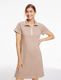 French Terry Half-Zip Dress