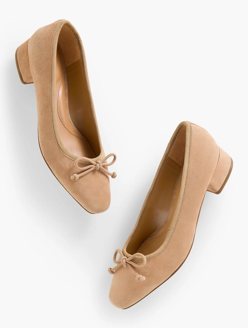 Vanessa Suede Block Heel Pumps