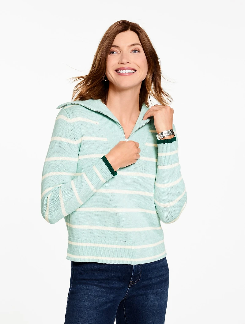 Half-Zip Sweater - Stripe