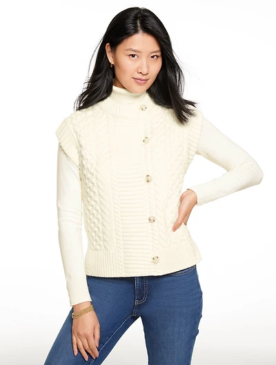 Cable Knit Sweater Vest