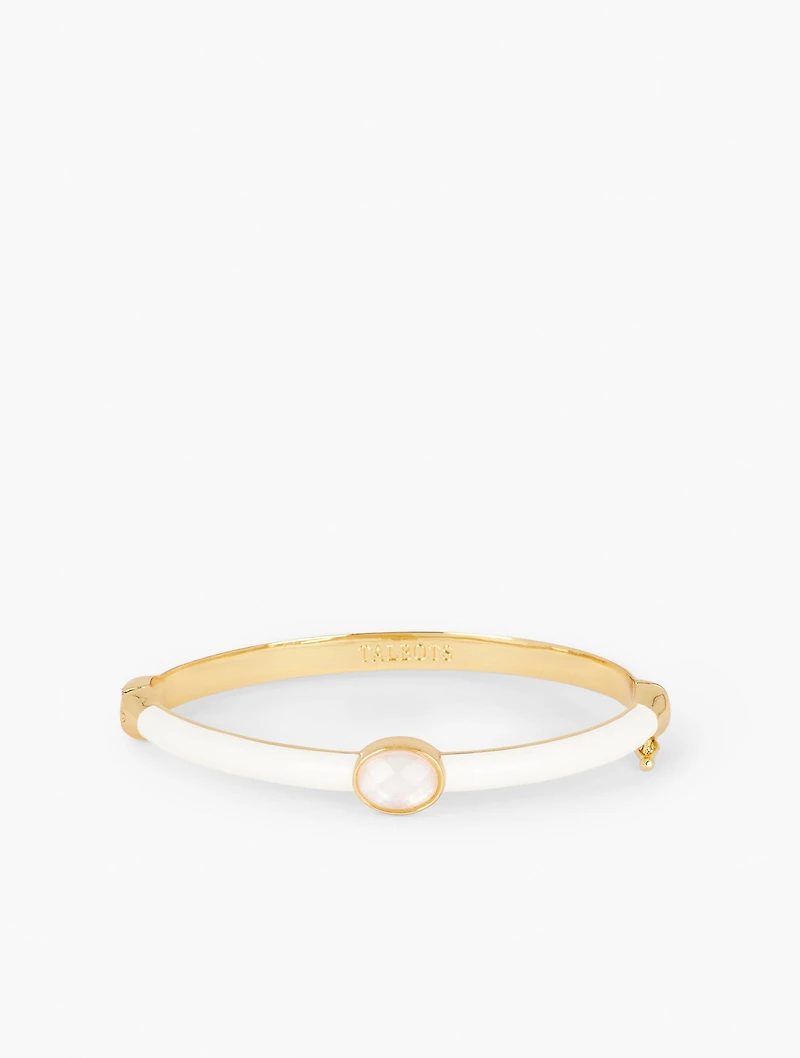 Stone Enamel Hinge Bangle
