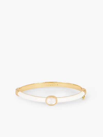 Stone Enamel Hinge Bangle