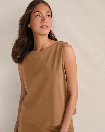 Organic Cotton Interlock Sleeveless Top