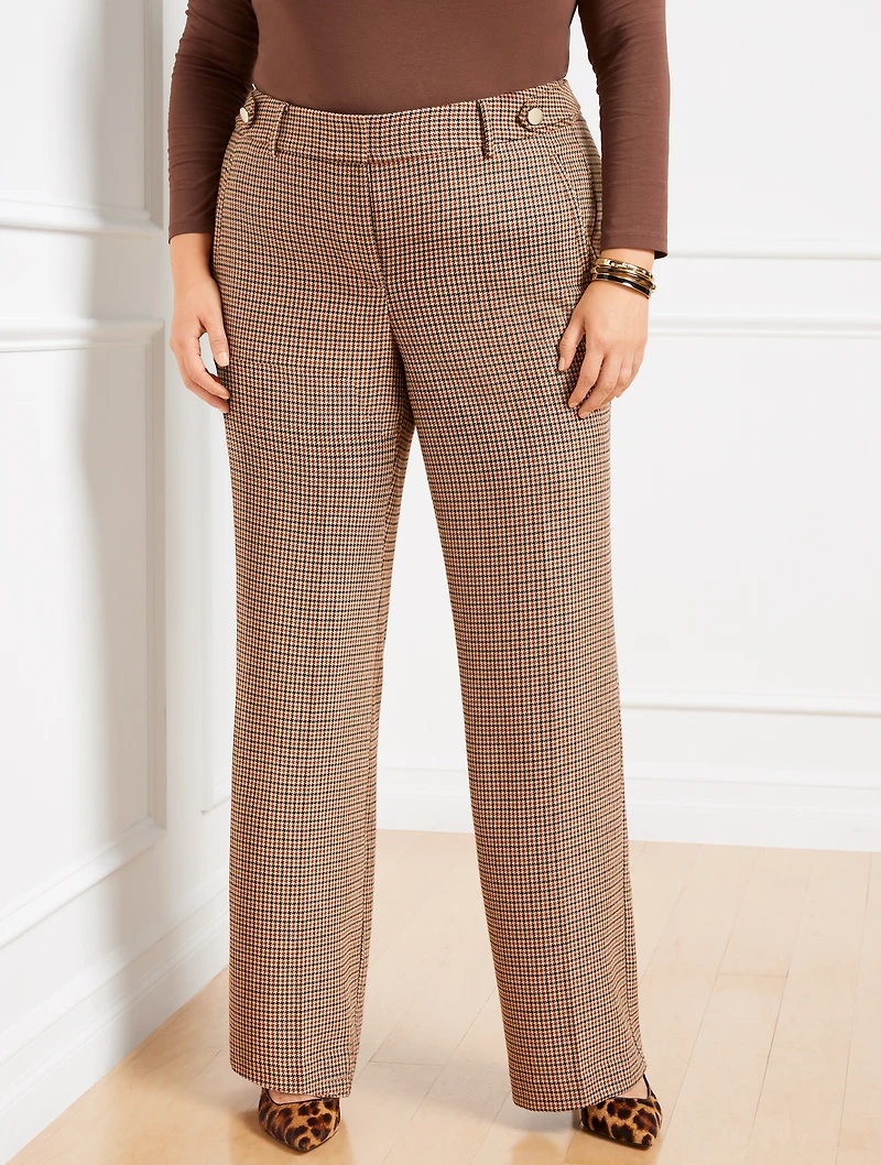 Talbots Greenwich Wide Leg Pants - Autumn Check