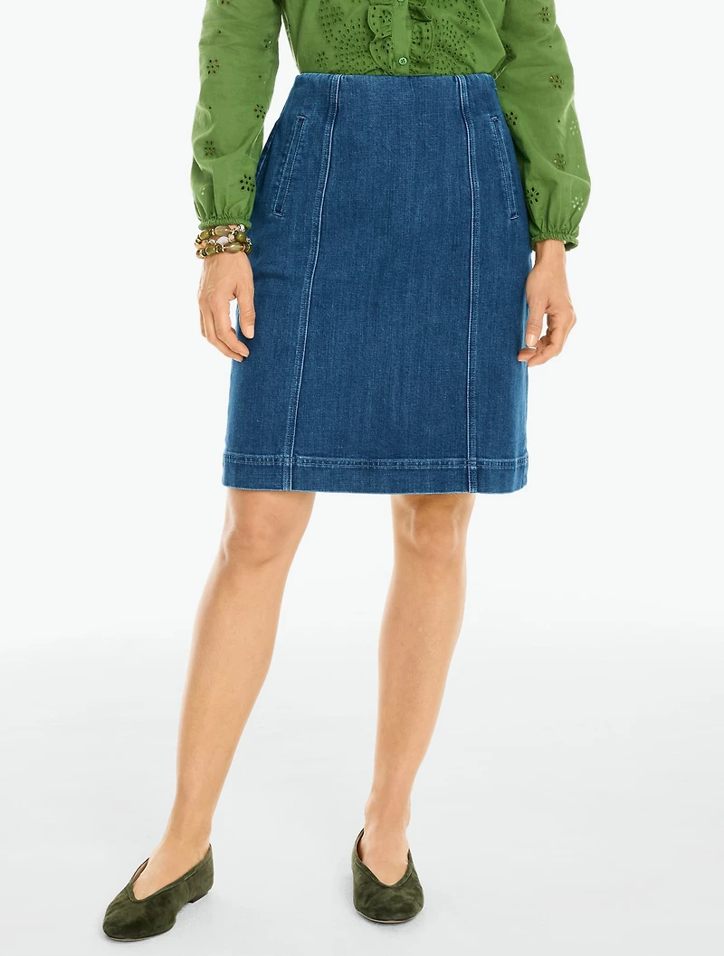 Denim A-Line Skirt - Mendocino Wash