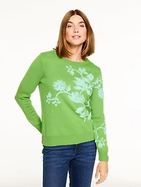 Crewneck Pullover - Placed Floral