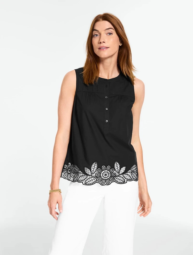 Sleeveless Poplin Top