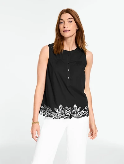 Sleeveless Poplin Top