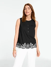 Sleeveless Poplin Top