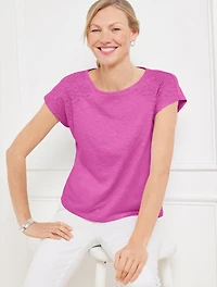 Embroidered Dropped Shoulder Tee