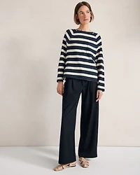 Double Knit Pleated Wide Leg Trousers