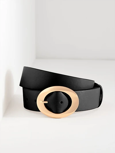 Nappa Sculpted Buckle Belt