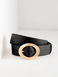 Nappa Sculpted Buckle Belt