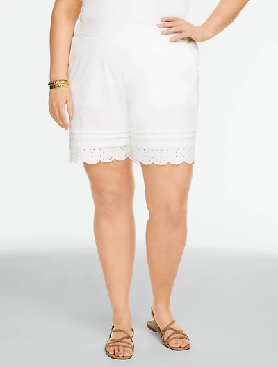 Eyelet Pull-On Shorts