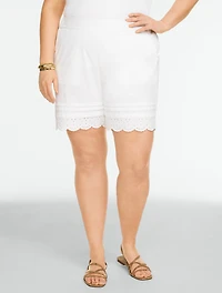 Eyelet Pull-On Shorts