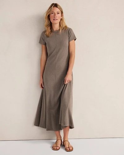 Organic Cotton Rib Knit Maxi Dress