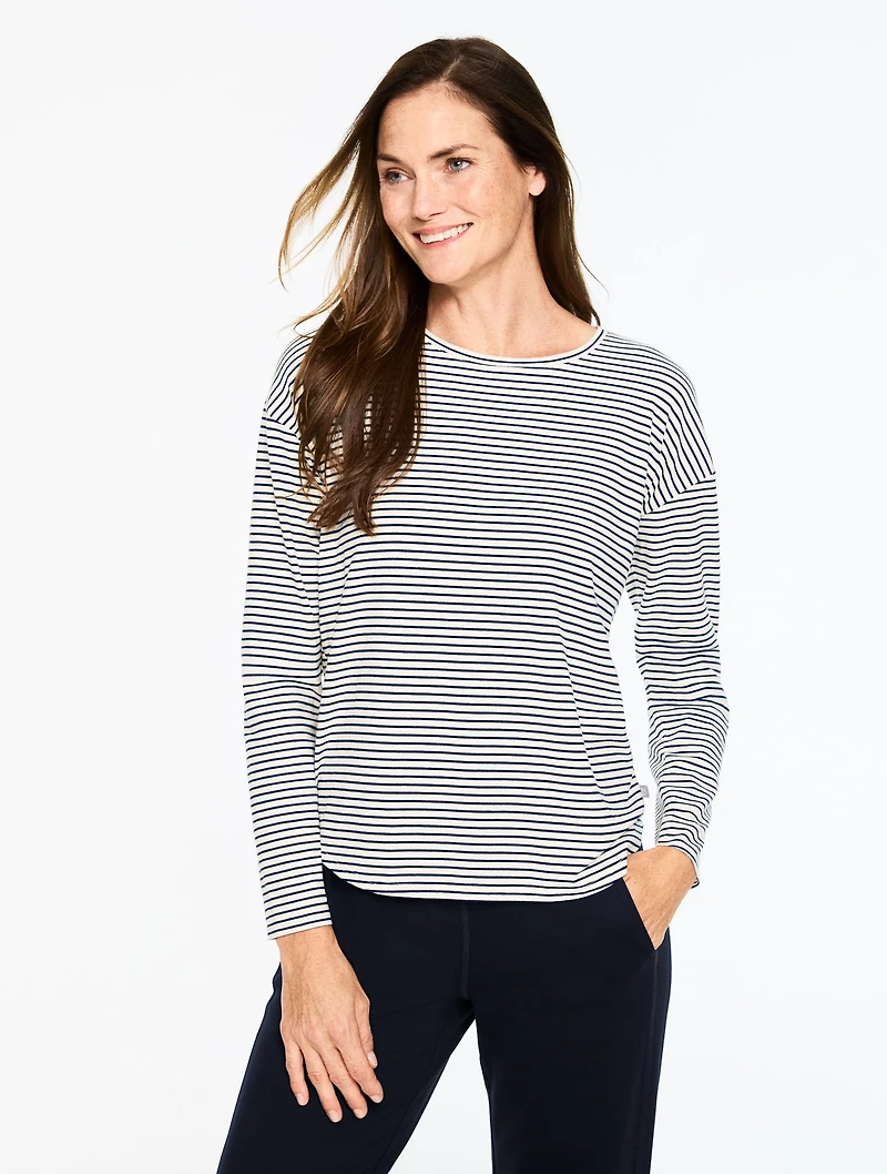 Ribbed Crewneck Tee - Cherish Stripe