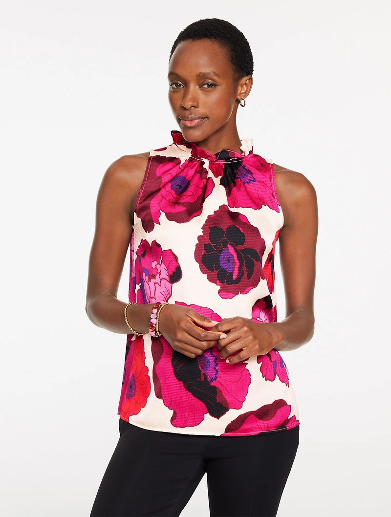 Satin Halter Top - Blooming Floral