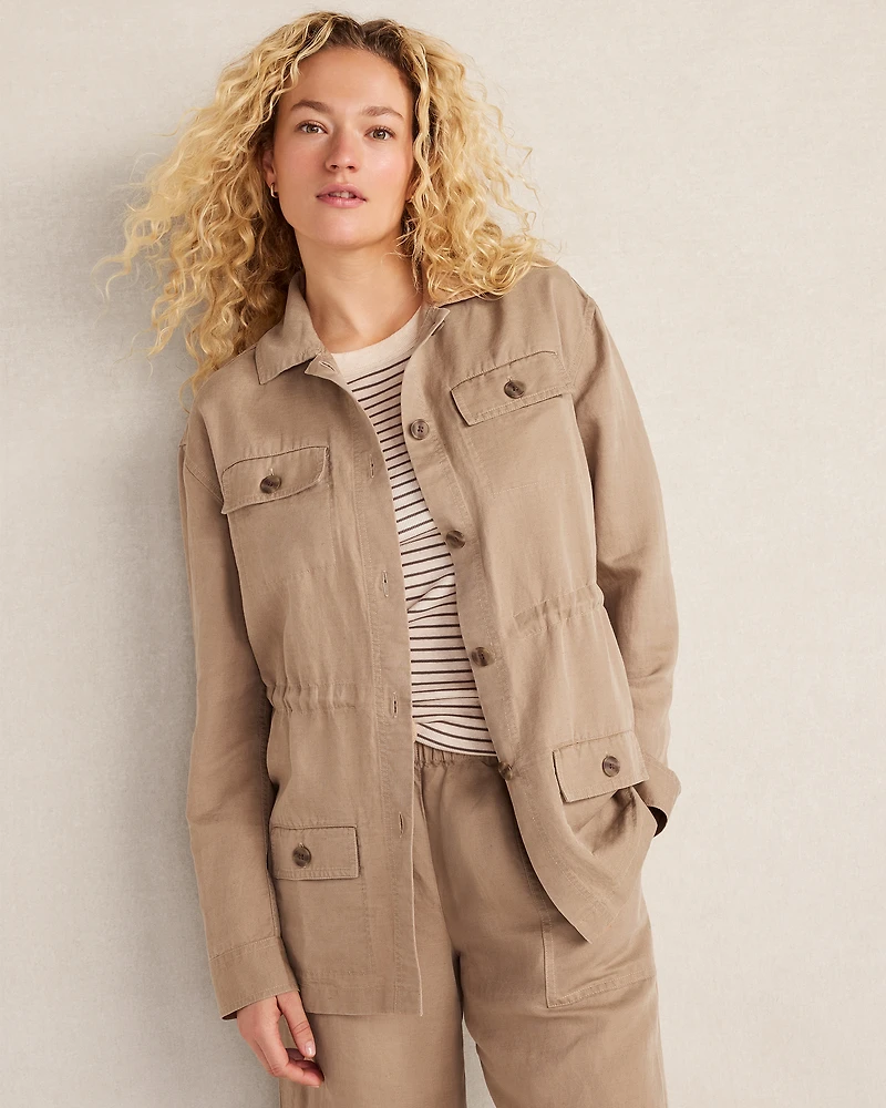 Linen Blend Dobby Jacket