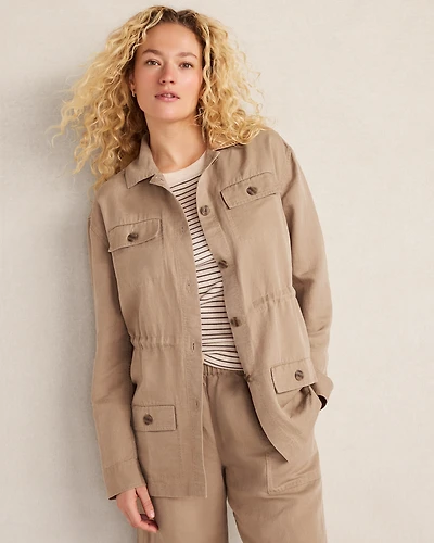 Linen Blend Dobby Jacket