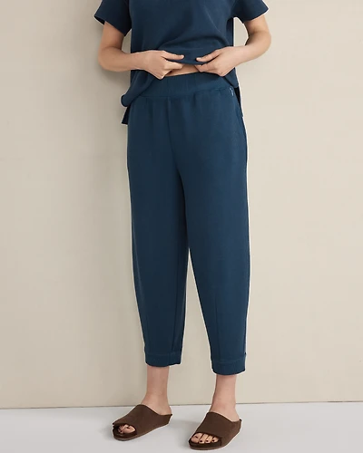 Organic Cotton Waffle Barrel Leg Pants