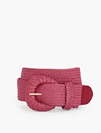 Stretch Woven Raffia Belt