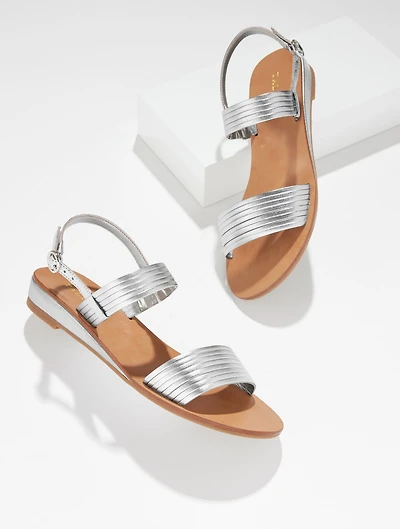 Gracelyn Metallic Nappa Wedge Sandals