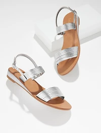 Gracelyn Metallic Nappa Wedge Sandals
