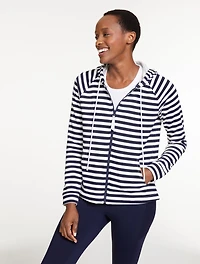 Classic French Terry Hooded Jacket - Stripe