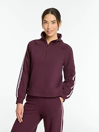 Cozy Fleece Half-Zip Pullover - Side Stripe