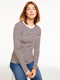 Ribbed Crewneck Tee - Jasmine Stripe