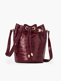 Croc Embossed Bucket Bag