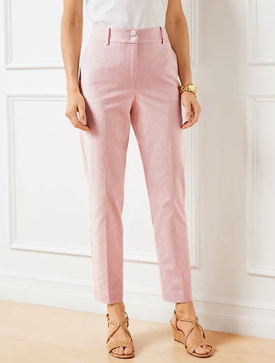 Tapered Ankle Seersucker Pants