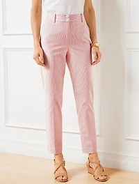 Tapered Ankle Seersucker Pants