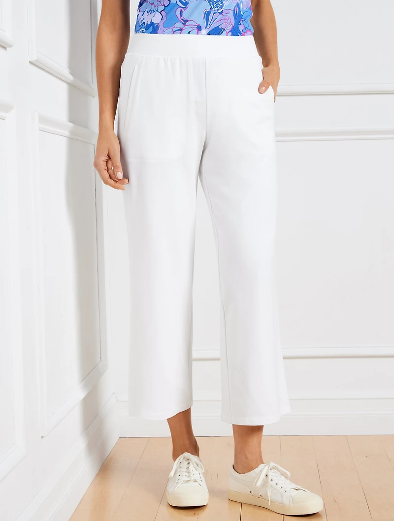 Modal French Terry Wide Crop Pants