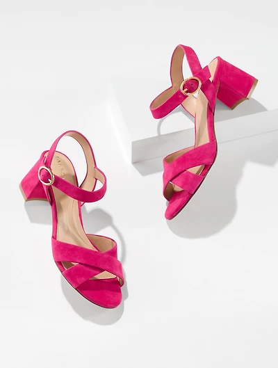 Myra Suede Block Heel Sandals