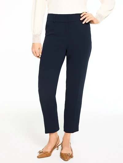 Tapered Ankle Polished Crepe Pants