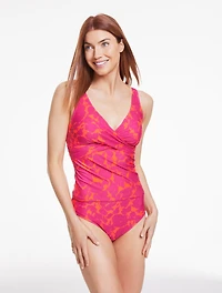 Aqua Club Faux Wrap Tankini - Capri Rose
