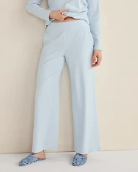 Organic Cotton Rib Knit Wide Leg Pants