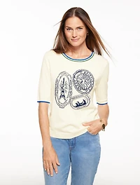 Elbow Sleeve Pullover - Stamp Whimsy