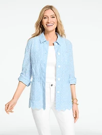 Summer Tile Eyelet Utility Jacket