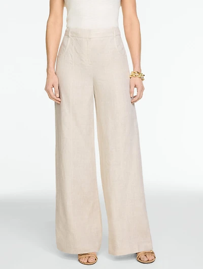 Classic Linen Wide Leg Trousers