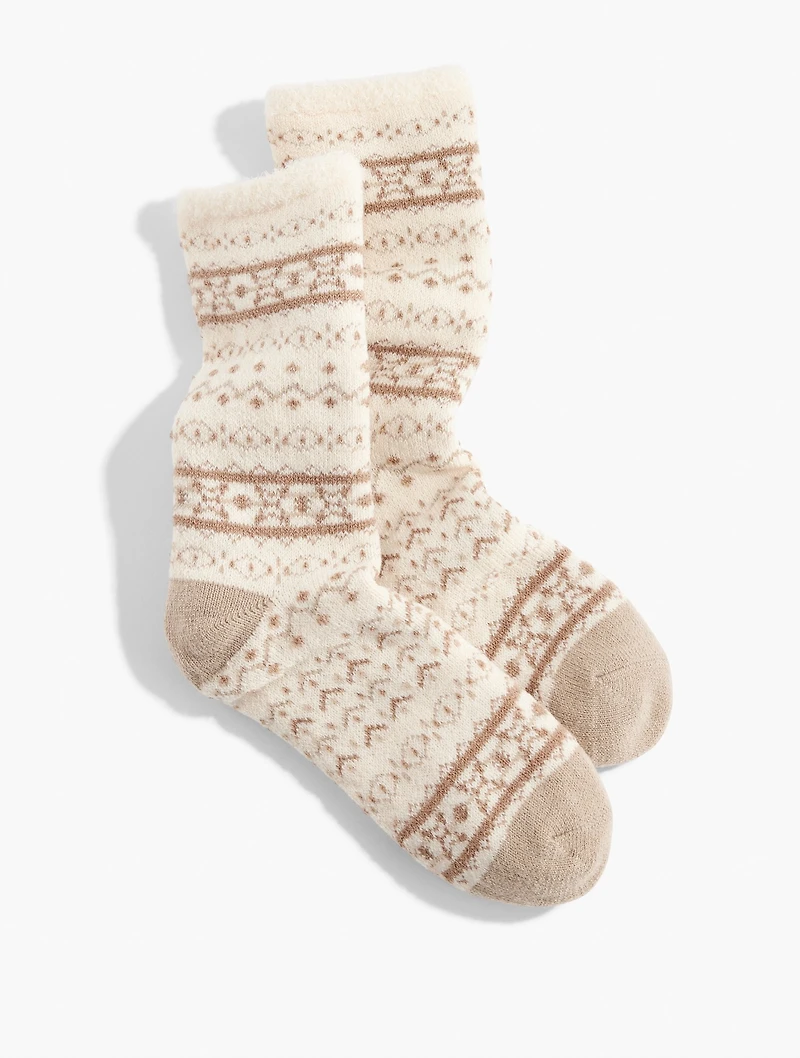 Festive Fair Isle Cozy Trouser Socks