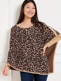 Jacquard Leopard Poncho