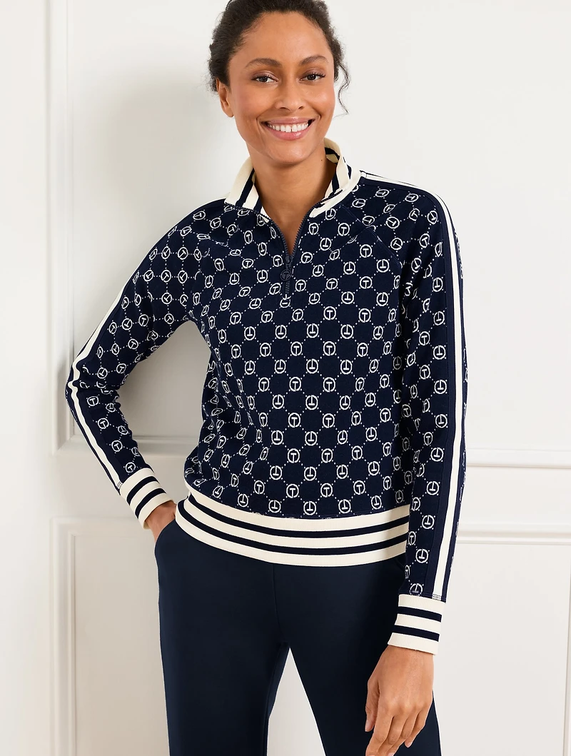Logo Jacquard Half-Zip Pullover