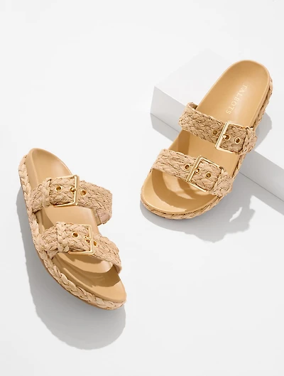 Morgan Braided Raffia Slides