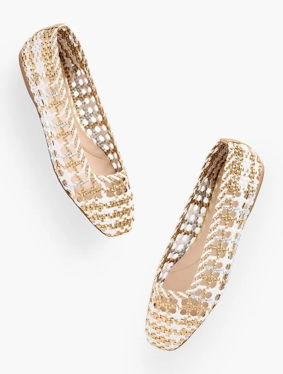 Sloane Woven Metallic Ballet Flats